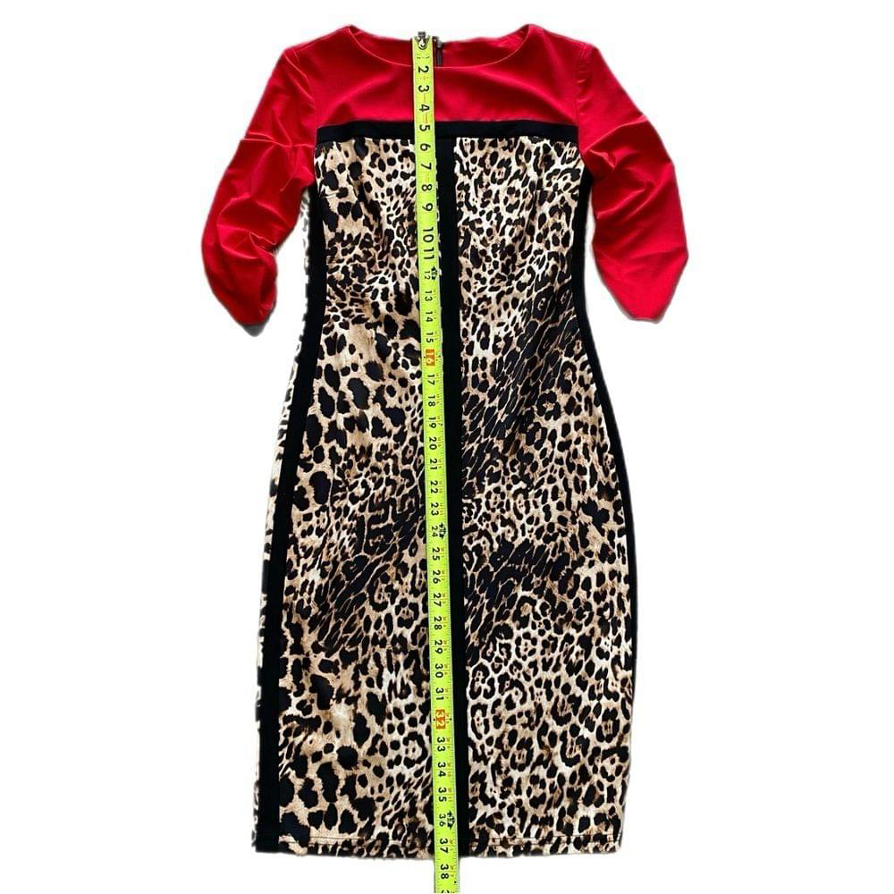 Joseph Ribkoff Leopard Colorblock Dress 2 - Picture 10 of 10